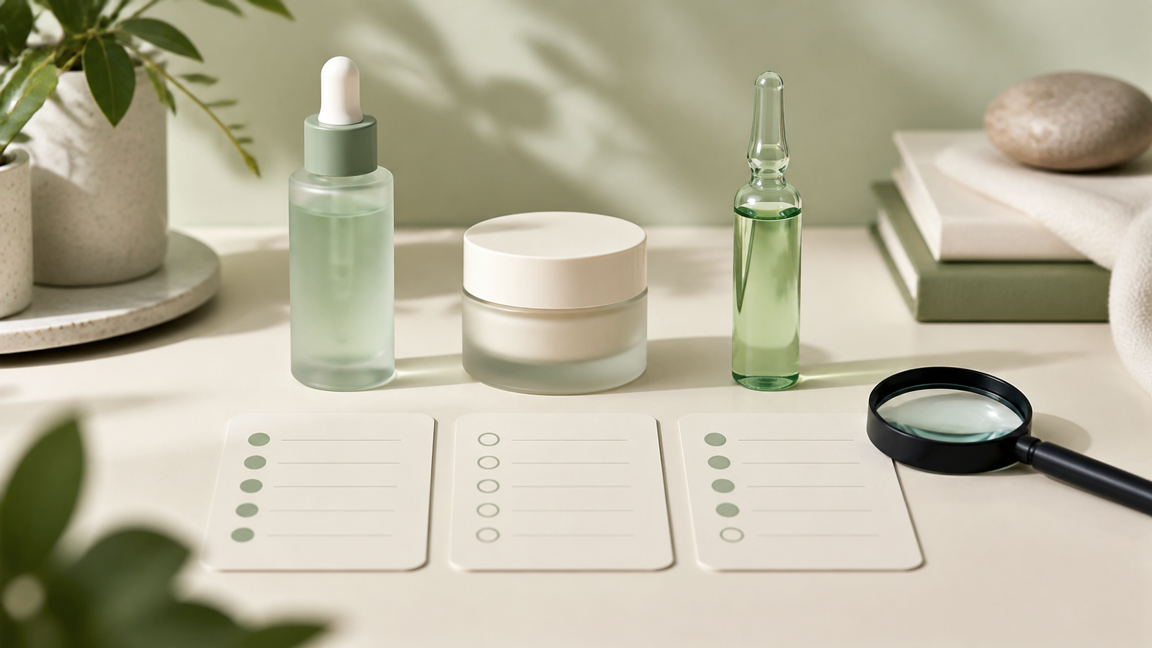 PDRN skincare product selection concept